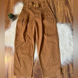Free People Flow Away Paperbag Waist High Rise Wide Leg Pants